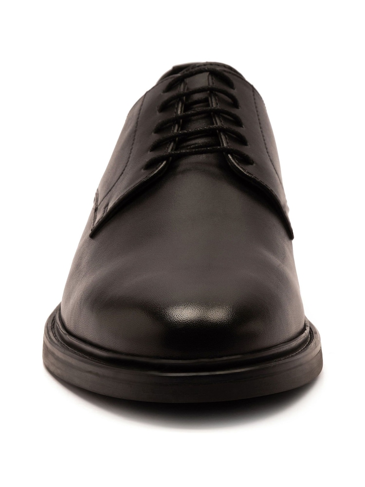 Buy Off The Hook Black Bourne Leather Lace-Up Derby Shoes  display picture 3