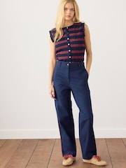 Navy Straight Leg Chinos with Side Stripes - Image 2 of 9