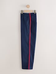 Navy Straight Leg Chinos with Side Stripes - Image 7 of 9
