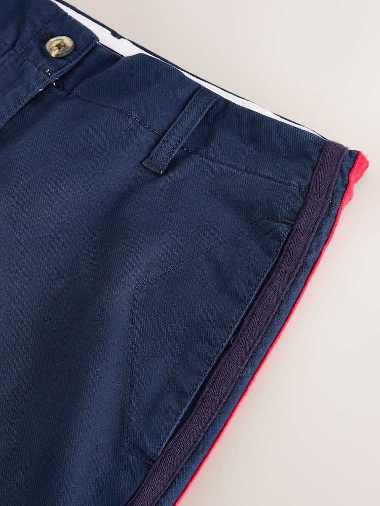 Navy Straight Leg Chinos with Side Stripes - Image 9 of 9
