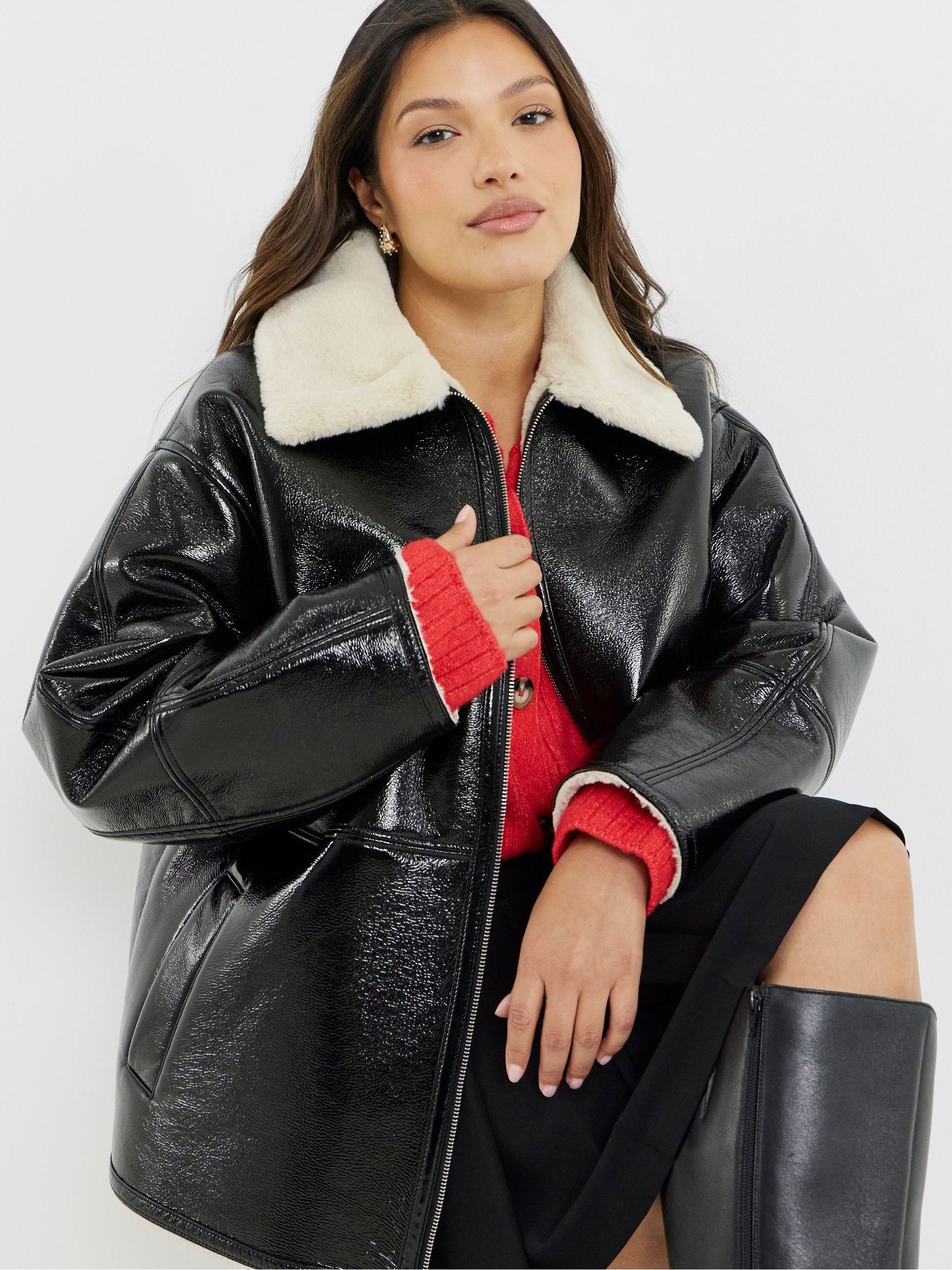 Buy Simply Be Black Aviator Jacket from Next Romania