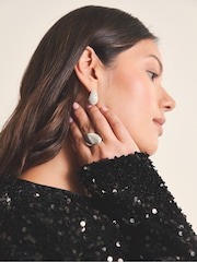 Simply Be Black Tinsel Sequin Dress - Image 4 of 4