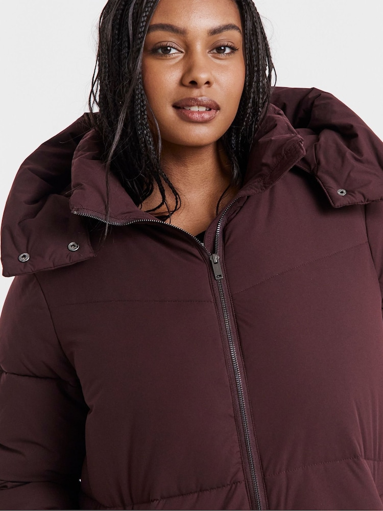 Simply Be Red Longline Padded Coat - Image 4 of 4 Simply Be Red Longline Padded Coat - Image 4 of 4