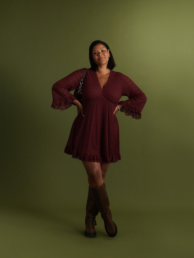 red skater dress NANETTE