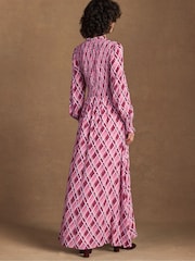 Ro&Zo Pink Check Print Shirred Dress - Image 2 of 6