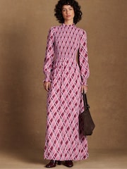 Ro&Zo Pink Check Print Shirred Dress - Image 3 of 6