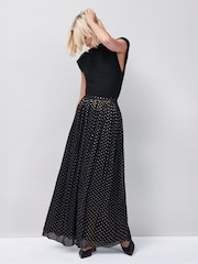 Ro&Zo Gold Petite Foil Maxi Skirt - Image 1 of 4