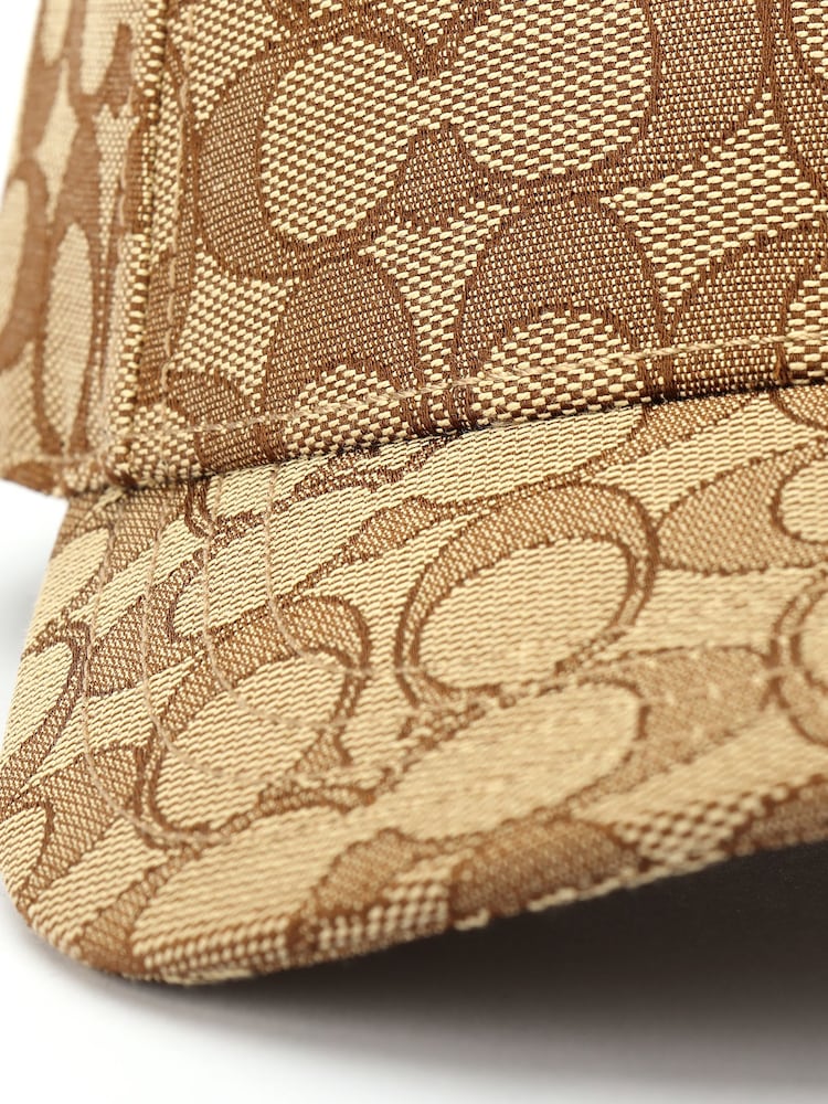 Buy COACH Brown Signature C Jacquard Baseball Hat from Next USA display picture 3