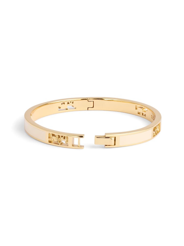 COACH White Signature Horse & Carriage Cut Out Bangle Bracelet - Image 5 of 5 COACH White Signature Horse & Carriage Cut Out Bangle Bracelet - Image 5 of 5