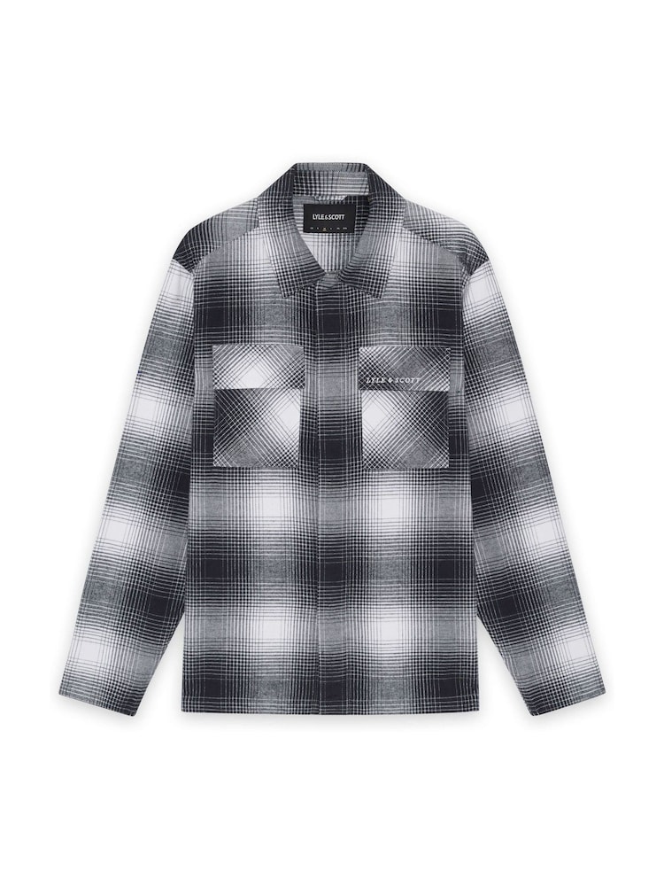 Lyle & Scott Blue Ombre Check Overshirt - Image 5 of 5
