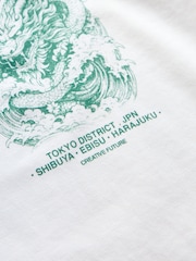 White Dragon Back Print Short Sleeve Graphic T-Shirt (3-16yrs) - Image 5 of 5