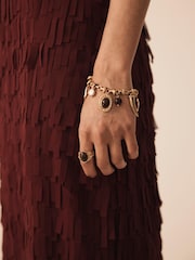 Mint Velvet Gold Tone Hammered Rings 2 Pack - Image 4 of 5