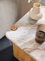 MADE.COM Acacia Wood and Solid Marble Callen Side Table - Image 3 of 6
