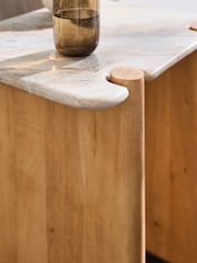 MADE.COM Acacia Wood and Solid Marble Callen Side Table - Image 4 of 6