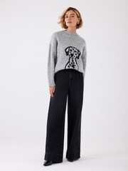 Mint Velvet Grey Knit Dalmatian Jumper - Image 9 of 14