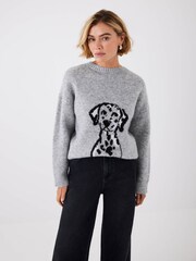 Mint Velvet Grey Knit Dalmatian Jumper - Image 11 of 14
