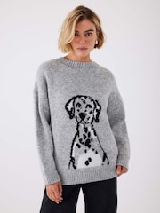 Mint Velvet Grey Knit Dalmatian Jumper - Image 14 of 14