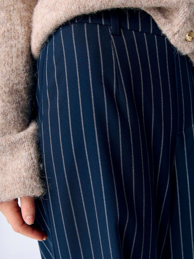 OBJECT Blue Stripe Wide Trousers - Image 2 of 4 OBJECT Blue Stripe Wide Trousers - Image 2 of 4