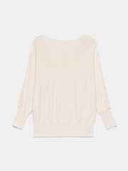 Mint Velvet Natural Cotton Blend Batwing Jumper - Image 6 of 6