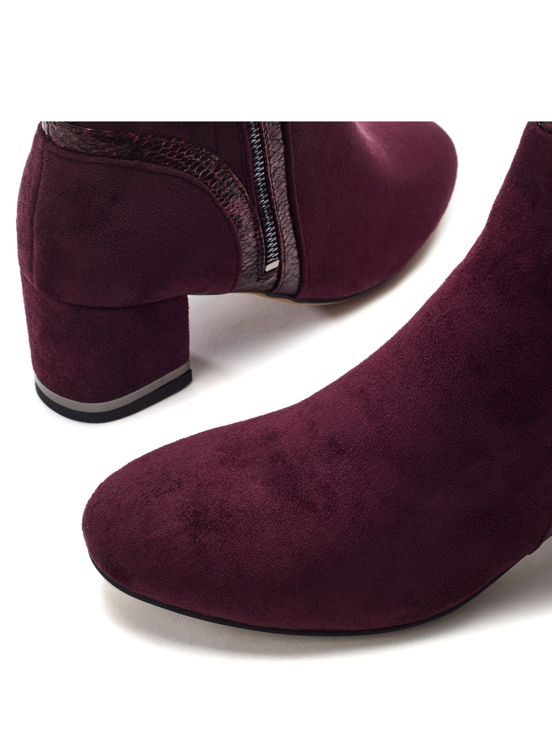 Buy Moda in Pelle Purple Pesar Side Zip Block Heel Ankle Boots