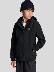 Lyle & Scott Black SoftShell Hooded Jacket - Image 1 of 4