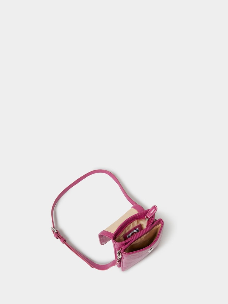 Rosa - Bolso de cuero negro para teléfono The Madison de Osprey London - Imagen 4 de 4