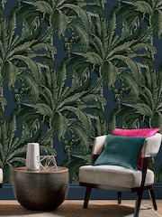 Graham & Brown Midnight Daintree Palm A4 Wallpaper Sample - Image 1 of 3