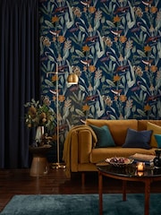 Graham & Brown Navy Glasshouse A4 Wallpaper Sample - Image 1 of 3