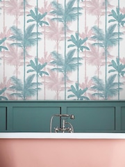 Graham & Brown Blush or Green Jungle A4 Wallpaper Sample - Image 1 of 3