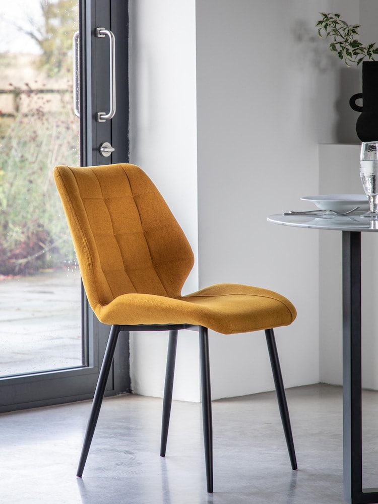 Gallery Home Set of 2 Yellow Set of 2 Bromley Dining Chairs - Image 2 of 9 Gallery Home Set of 2 Yellow Set of 2 Bromley Dining Chairs - Image 2 of 9