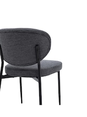 Gallery Home Set of 2 Charcoal Grey Orion Dining Chairs - Image 4 of 8