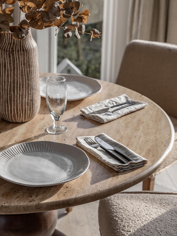 Gallery Home Dark Wood Verve Round Dining Table - Image 2 of 5 Gallery Home Dark Wood Verve Round Dining Table - Image 2 of 5