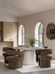 Gallery Home Natural Elysian Round Travertine Dining Table - Image 2 of 6