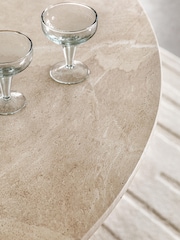 Gallery Home Natural Elysian Round Travertine Dining Table - Image 4 of 6