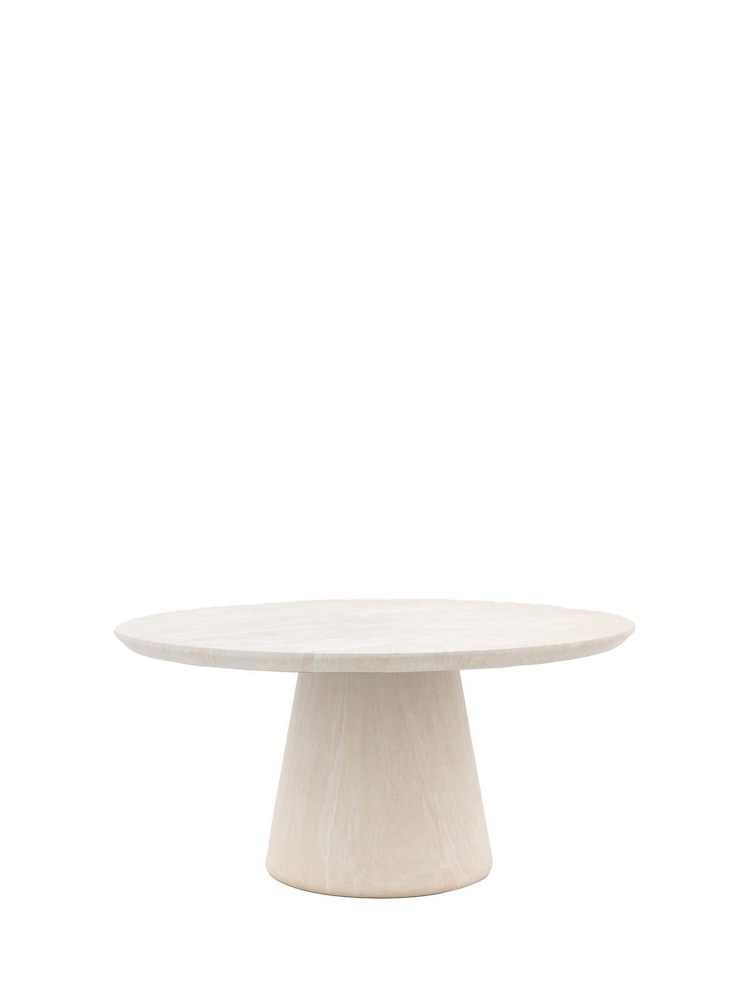 Gallery Home Natural Elysian Round Travertine Dining Table - Image 6 of 6