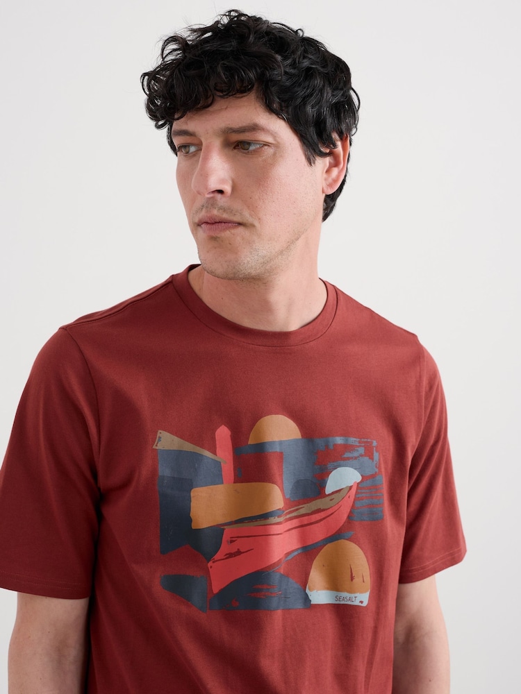Seasalt Cornwall Red Midwatch T-Shirt - Image 1 of 5 Seasalt Cornwall Red Midwatch T-Shirt - Image 1 of 5
