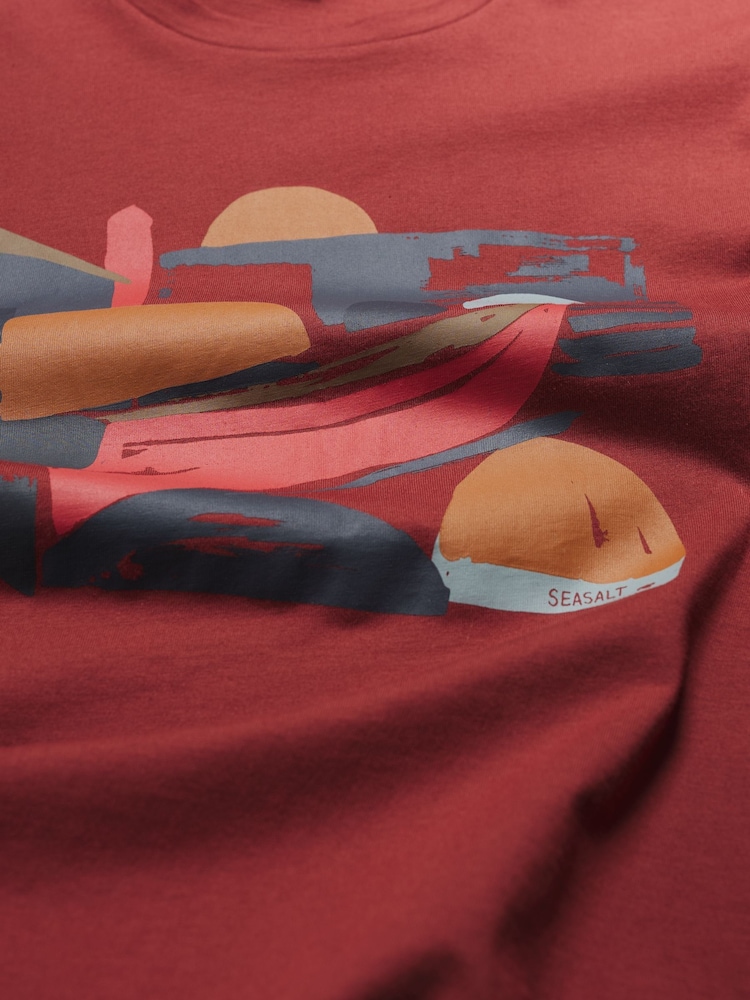 Seasalt Cornwall Red Midwatch T-Shirt - Image 5 of 5 Seasalt Cornwall Red Midwatch T-Shirt - Image 5 of 5