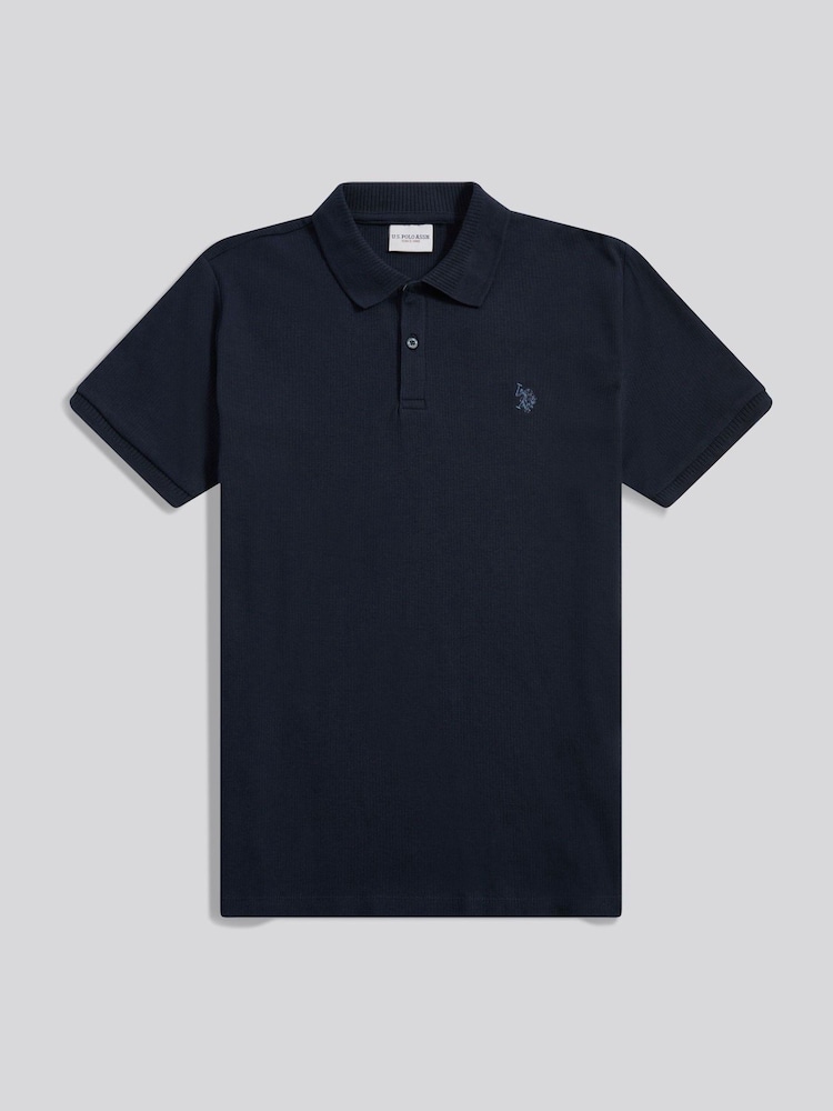 U.S. Polo Assn Blue Vertical Texture Polo Shirt - Image 1 of 3