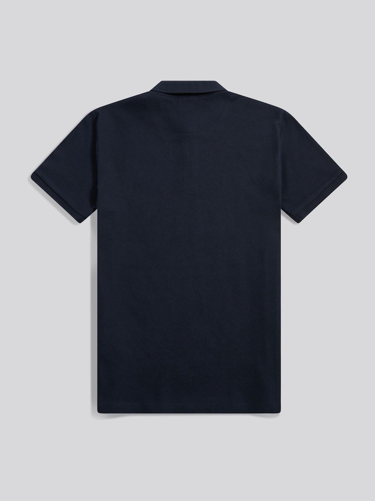 U.S. Polo Assn Blue Vertical Texture Polo Shirt - Image 2 of 3