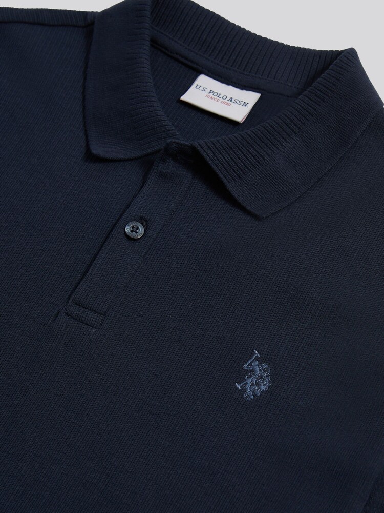 U.S. Polo Assn Blue Vertical Texture Polo Shirt - Image 3 of 3