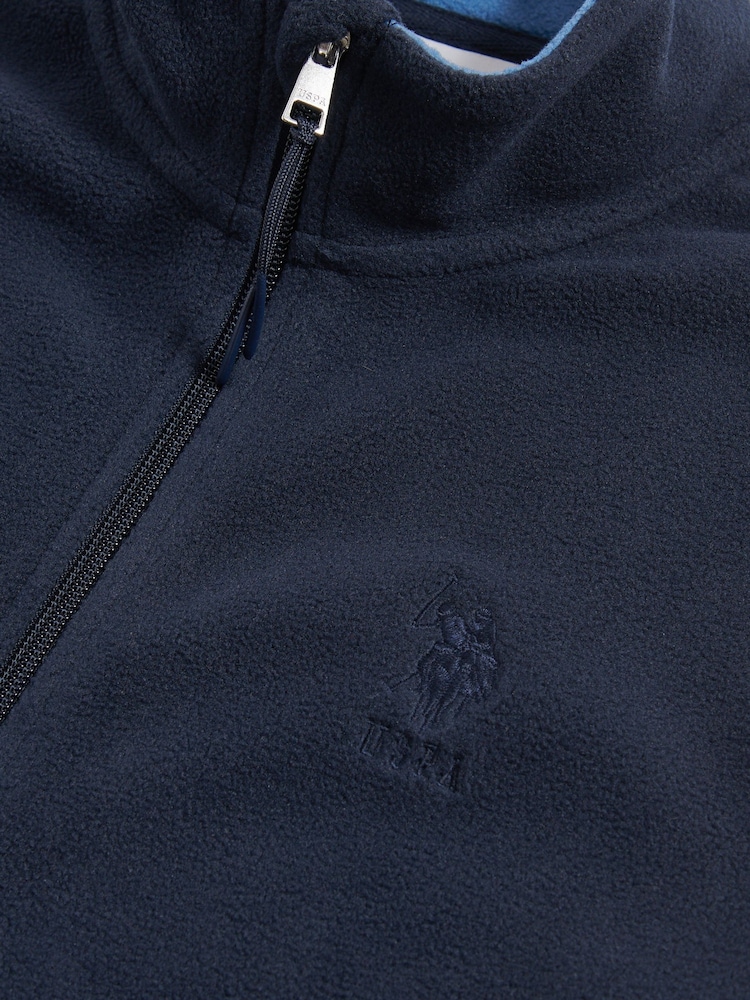 U.S. Polo Assn Blue Micro Fleece Gilet - Image 3 of 3 U.S. Polo Assn Blue Micro Fleece Gilet - Image 3 of 3