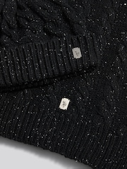 U.S. Polo Assn Black Cable Knit Beanie & Scarf Box Set - Image 3 of 3