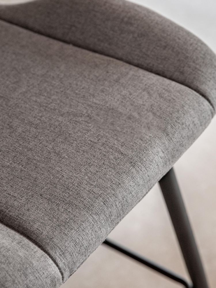 Gallery Home Set of 2 Light Grey Bromley Stools - Image 2 of 7 Gallery Home Set of 2 Light Grey Bromley Stools - Image 2 of 7