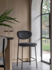 Gallery Home Set of 2 Charcoal Grey Orion Stools - Image 1 of 6
