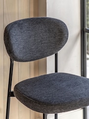 Gallery Home Set of 2 Charcoal Grey Orion Stools - Image 3 of 6