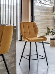 Gallery Home Set of 2 Yellow Bromley Stools - Image 1 of 6