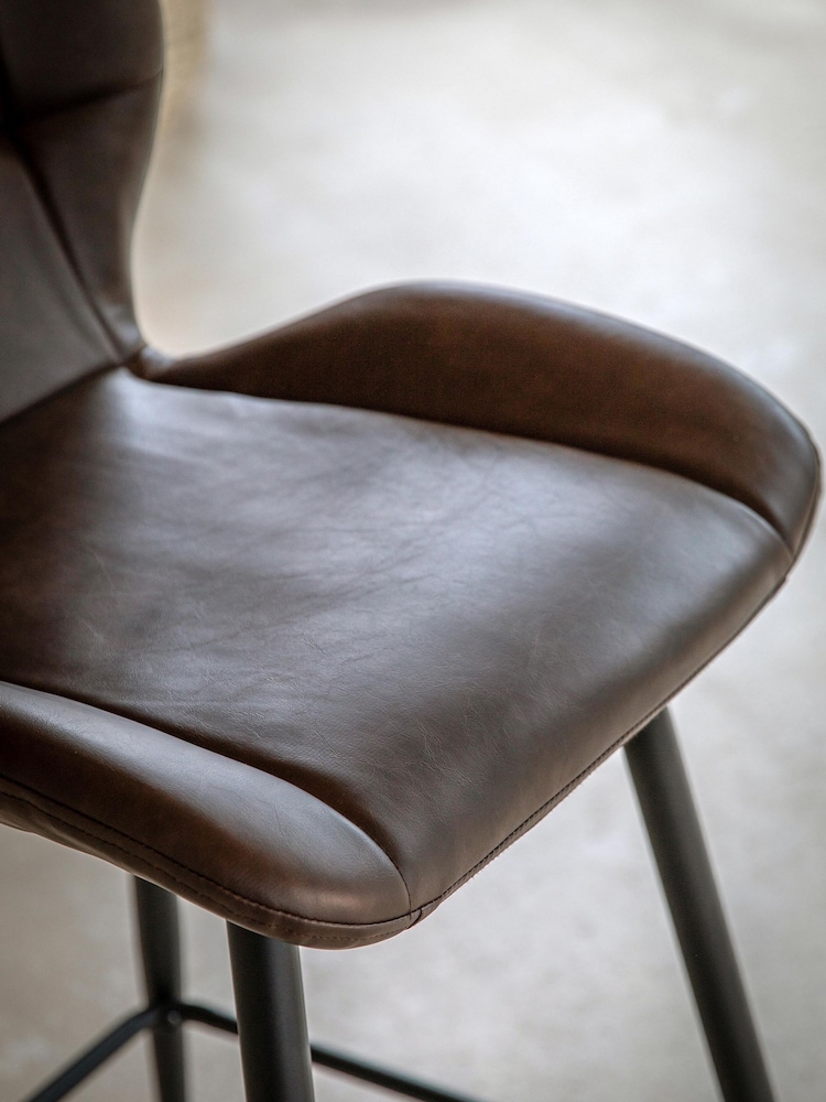 Gallery Home Set of 2 Brown Bromley Stools - Image 2 of 6 Gallery Home Set of 2 Brown Bromley Stools - Image 2 of 6