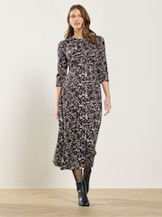 M&Co Black Long Sleeve Empire Midi Dress - Image 3 of 5
