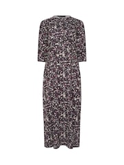 M&Co Black Long Sleeve Empire Midi Dress - Image 5 of 5