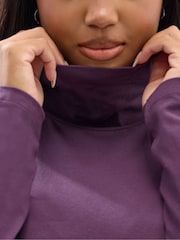 Yours Curve Purple Turtle Neck Peplum Dress - Image 4 of 5